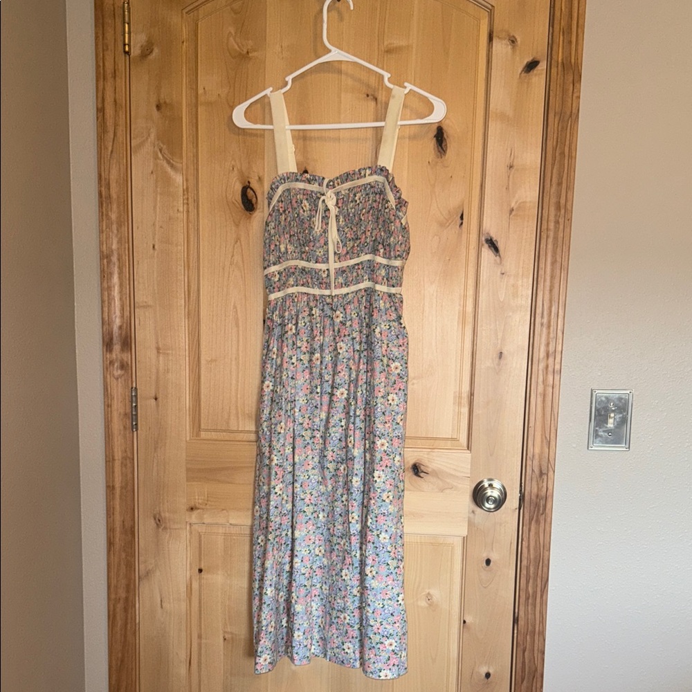 Wishlist Floral Smocked Dress in Pink and Blue